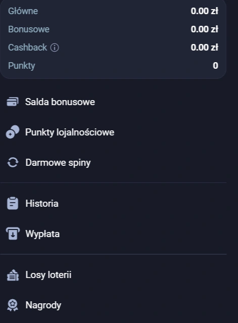 Vox Casino sekcja konta